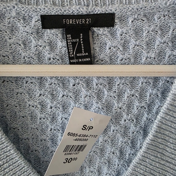 NWT Forever 21 S Y2K Romantic Coquette Girl Dainty Pastel Bobble Knit Sweater - Picture 3 of 13